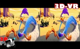 3D Looney Tunes Road Runner Compilation | 3D Side by Side (SBS) VR Active Passive